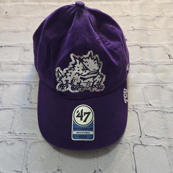 TCU Sequince Outlined Horned Frogs Purple Baseball Cap Size:Kids - Picture 1 of 6